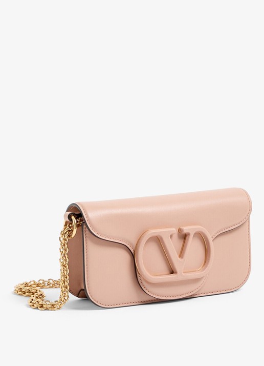Valentino Garavani Small schoudertas van lamsleer - voorkant 3 roze