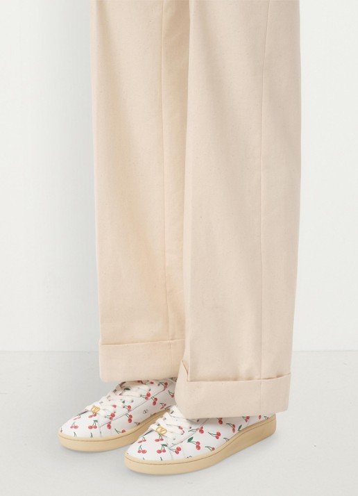 Valentino Garavani Sneaker van kalfsleer met print - voorkant 3 wit