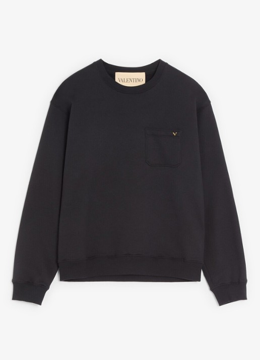 Valentino Garavani Sweater met borstzak - voorkant 6 zwart