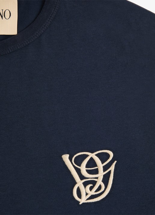 Valentino Garavani T-shirt met logo - detail 4 donkerblauw