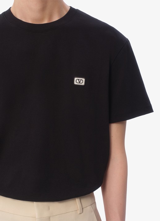 Valentino Garavani T-shirt met logoborduring - detail 3 zwart