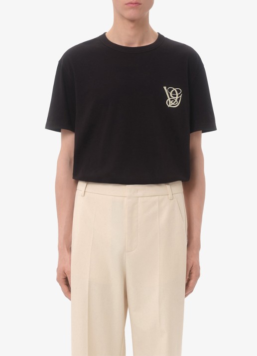 Valentino Garavani T-shirt met logoborduring - detail 2 zwart