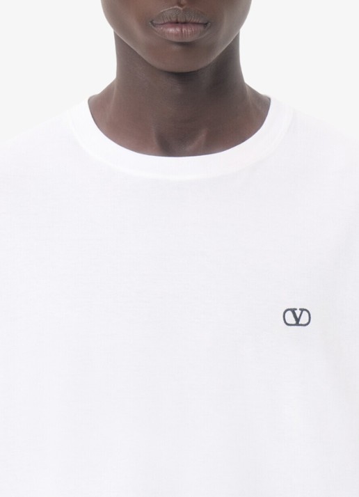 Valentino Garavani T-shirt met logoborduring - detail 6 wit