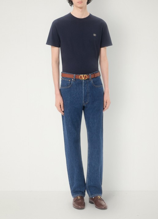 Valentino Garavani T-shirt met logoborduring - voorkant 2 donkerblauw