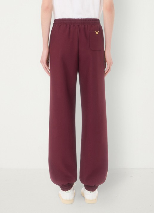 Valentino Garavani Tapered fit trackpants met steekzakken - achterkant 6 bordeauxrood