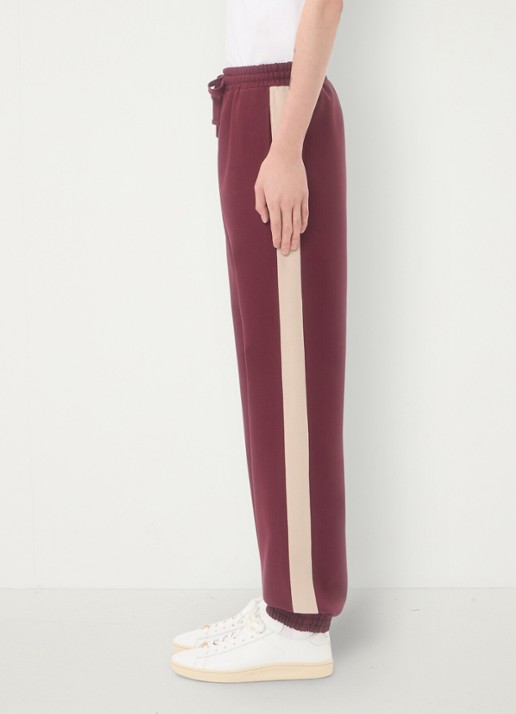 Valentino Garavani Tapered fit trackpants met steekzakken - detail 4 bordeauxrood