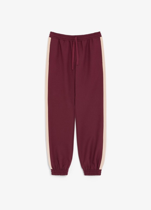 Valentino Garavani Tapered fit trackpants met steekzakken - voorkant bordeauxrood