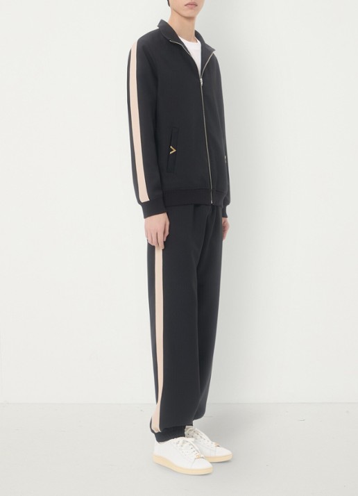 Valentino Garavani Tapered fit trackpants met steekzakken - voorkant 6 zwart