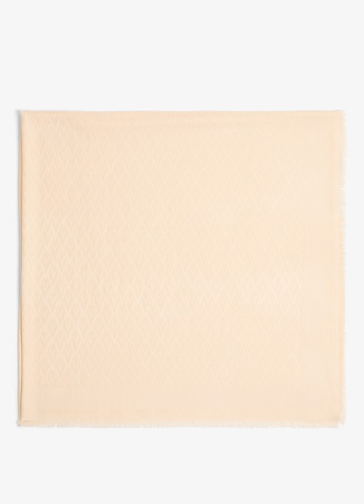Valentino Garavani Toute la V sjaal in zijdeblend met jacquard dessin 140 x 140 cm - voorkant creme