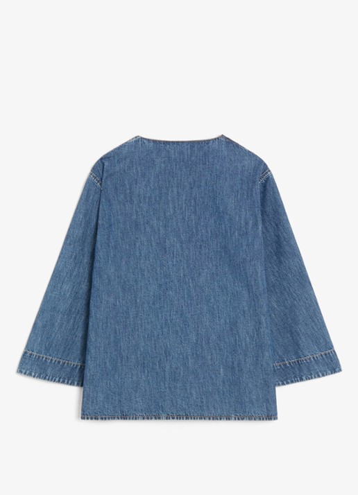 Valentino Garavani Tuniek van chambray met borstzak - achterkant 2 indigo