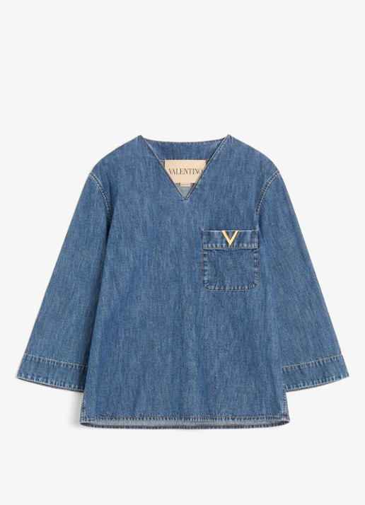 Valentino Garavani Tuniek van chambray met borstzak