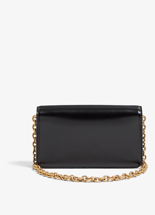 Valentino Garavani Vain Small clutch van kalfsleer met afneembare schouderriem - achterkant 6 zwart