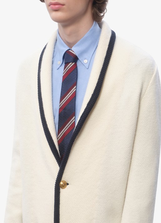 Valentino Garavani Valentie stropdas van zijde - detail 3 donkerblauw