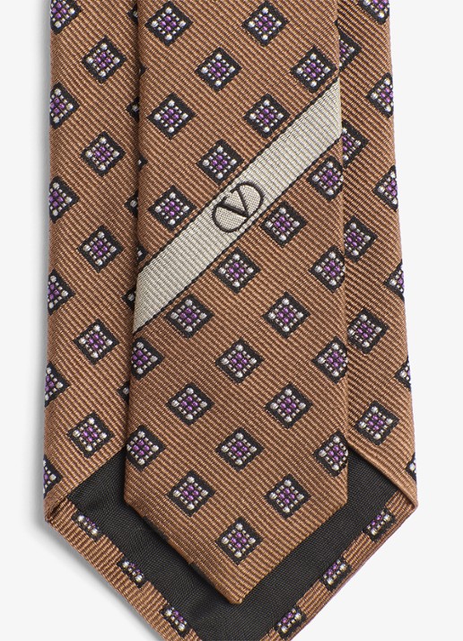 Valentino Garavani Valentie stropdas van zijde - detail 4 bruin
