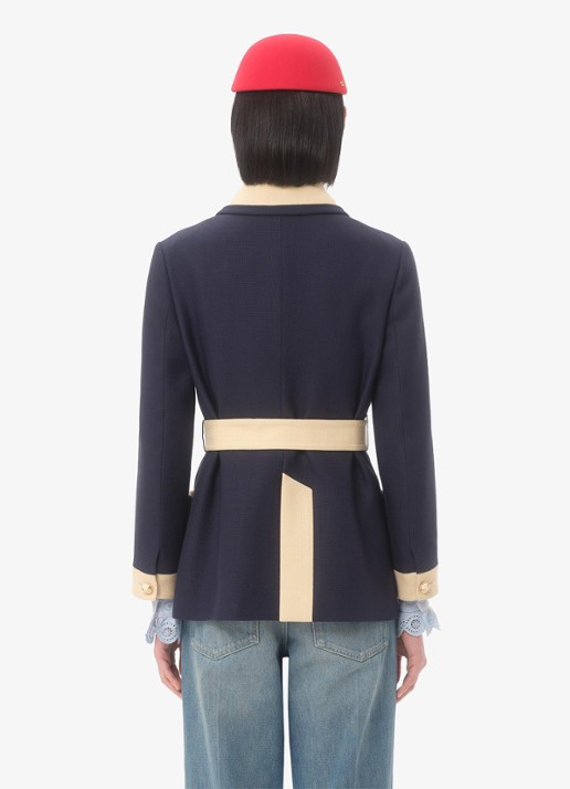 Valentino Garavani Vest met strikceintuur en opgestikte zakken - achterkant donkerblauw