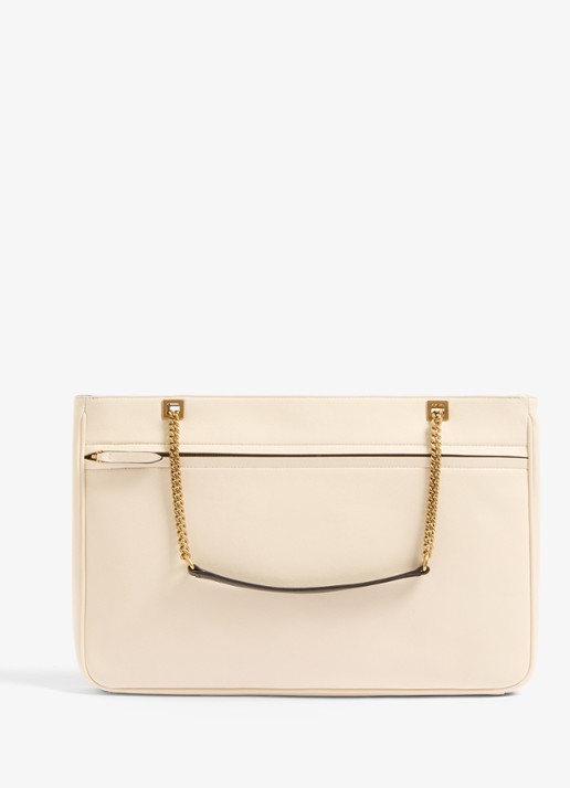 Valentino Garavani Viva Superstar Medium schoudertas van lamsleer - achterkant 8 gebroken wit