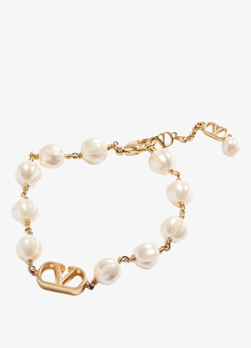 Valentino Garavani VLogo Signature armband met logo - detail goud