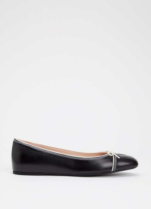 Valentino Garavani VLogo Signature ballerina van kalfsleer met strikdetail