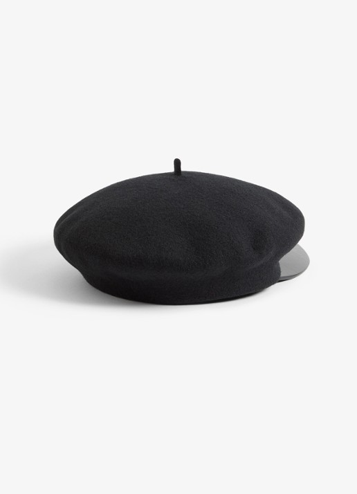 Valentino Garavani Vlogo Signature flatcap van wol met leren details - achterkant 3 zwart