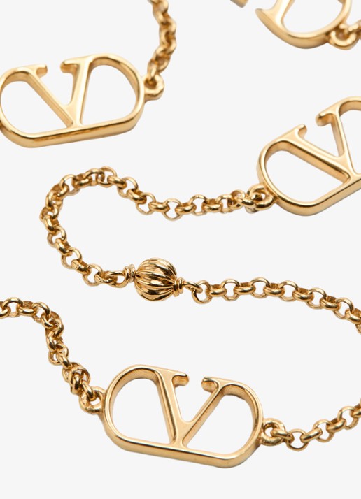Valentino Garavani Vlogo Signature ketting met logo - detail 3 goud