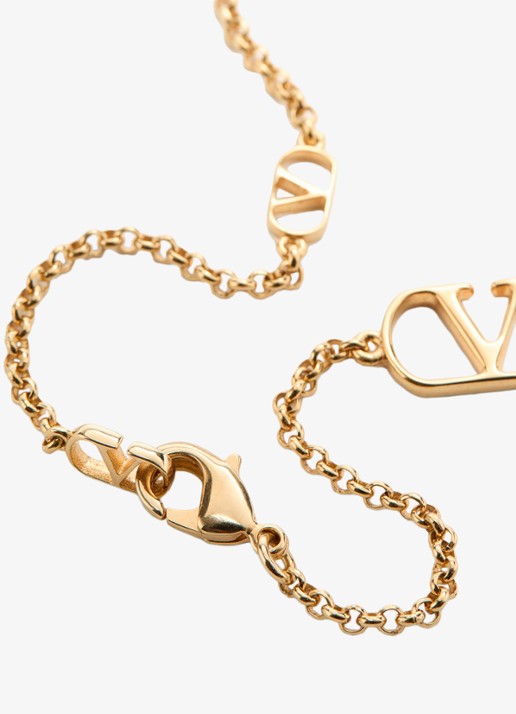 Valentino Garavani Vlogo Signature ketting met logo - detail 5 goud