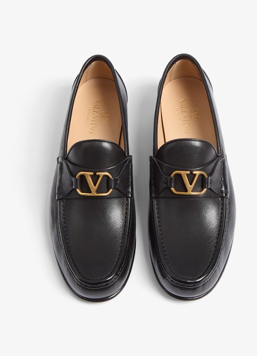 Valentino Garavani VLogo Signature loafer van leer - detail 5 zwart