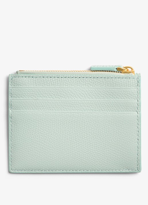 Valentino Garavani VLogo Signature pasjeshouder van kalfsleer - voorkant 2 mint