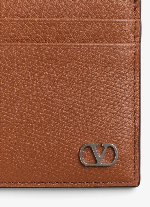 Valentino Garavani VLogo Signature pasjeshouder van kalfsleer - detail 3 bruin