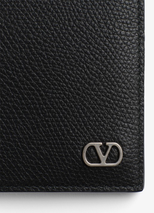 Valentino Garavani VLogo Signature portemonnee van kalfsleer - detail 3 zwart