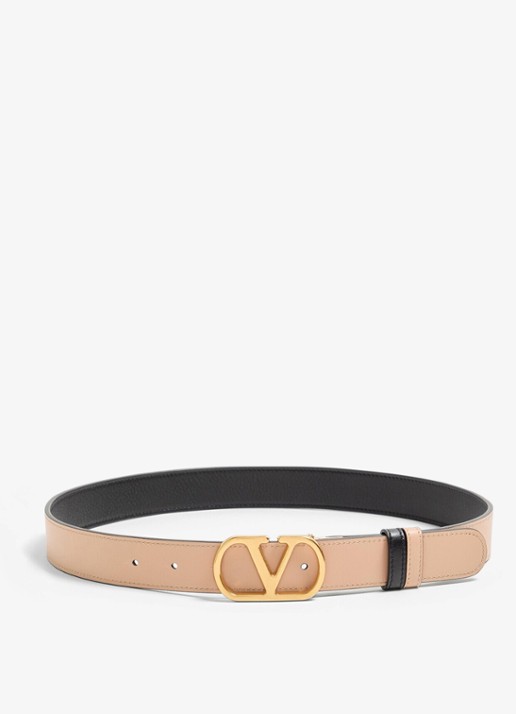 Valentino Garavani VLogo Signature reversible riem van kalfsleer - detail 3 zwart