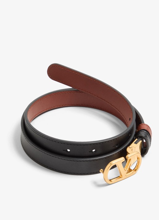 Valentino Garavani VLogo Signature reversible riem van kalfsleer - detail 3 bruin