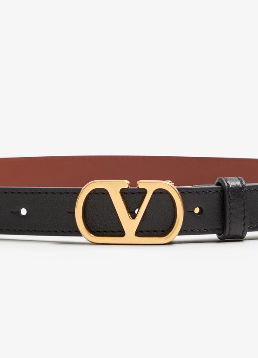 Valentino Garavani VLogo Signature reversible riem van kalfsleer - detail 4 bruin