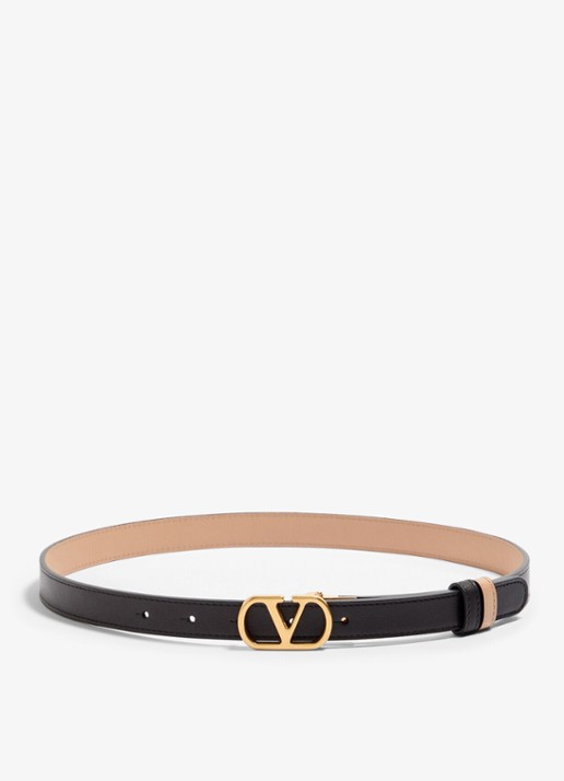 Valentino Garavani VLogo Signature reversible riem van kalfsleer - detail 3 zwart