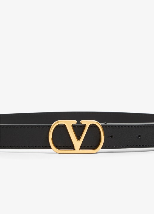 Valentino Garavani VLogo Signature riem van kalfsleer - detail 4 zwart