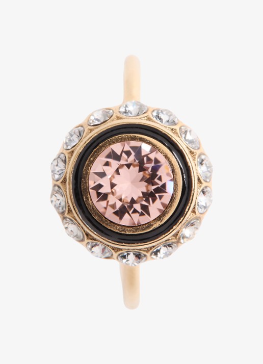 Valentino Garavani VLogo Signature ring met kristal - detail 3 goud