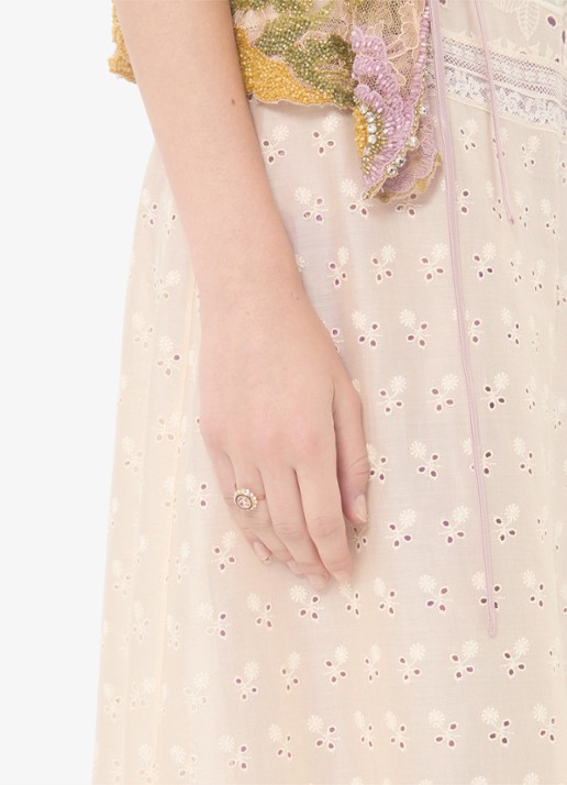 Valentino Garavani VLogo Signature ring met kristal - voorkant 2 goud