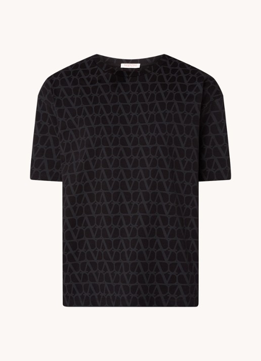 Valentino Iconographe T-shirt met logoprint - voorkant 4 zwart