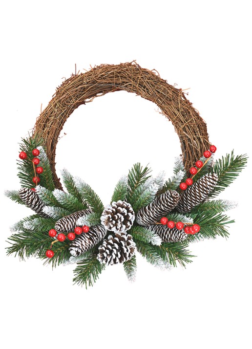 Van Der Gucht Frosted Berry Grapevine kunstkerstkrans Ø41 cm