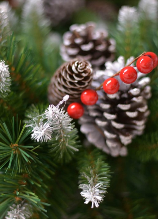 Van Der Gucht Frosted Berry kerstkrans 50 cm - voorkant 2 groen