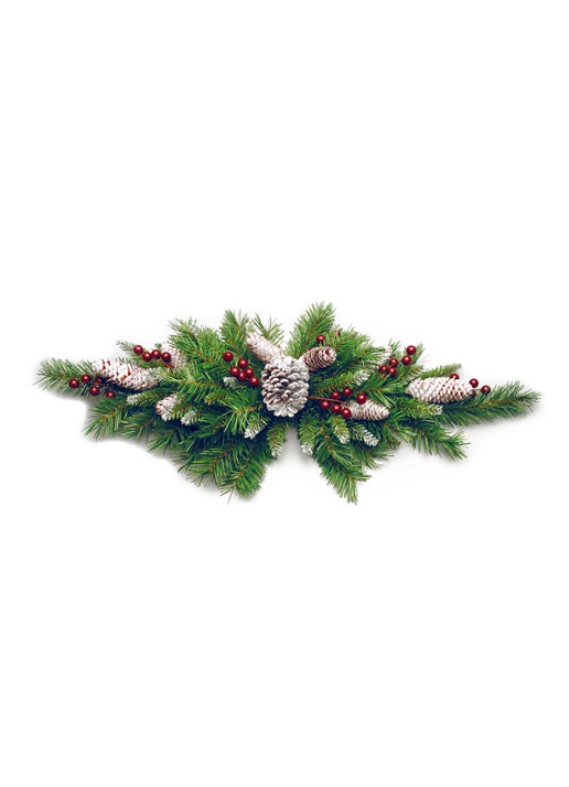 Van Der Gucht Frosted Berry kerststuk met rode bessen 75 cm