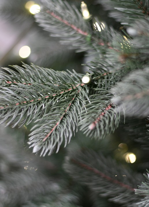 Van Der Gucht Frosted Colorado kunstkerstboom met LED verlichting 183 cm - detail 2 groen