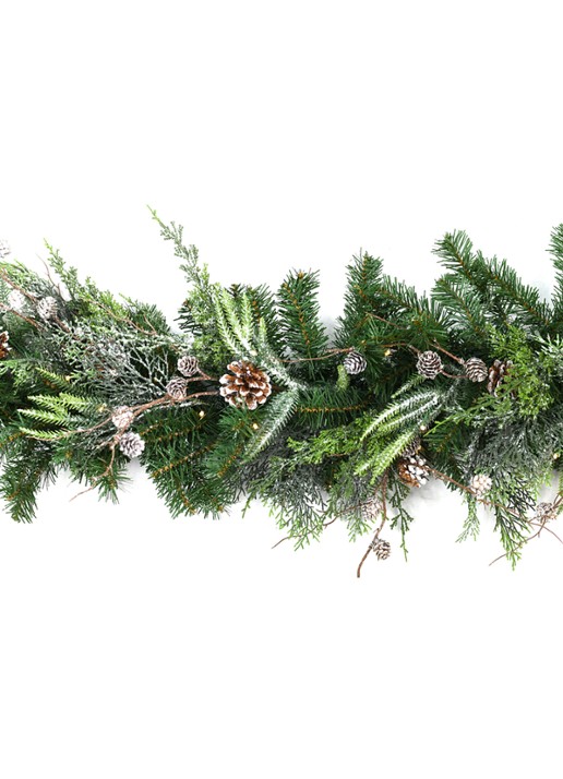 Van Der Gucht Rago kerstguirlande met verlichting 183 cm
