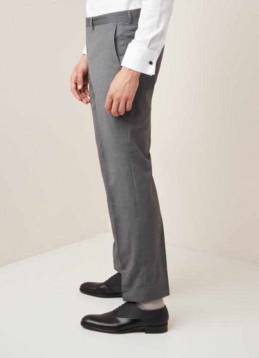 Van Gils Buck slim fit pantalon van scheerwol - detail 6 grijs