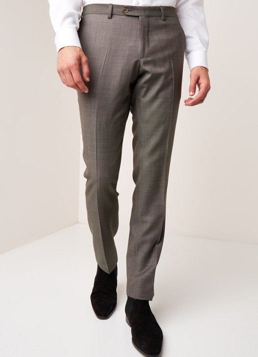 Van Gils Buck Split slim fit pantalon micro dessin - detail 3 groen