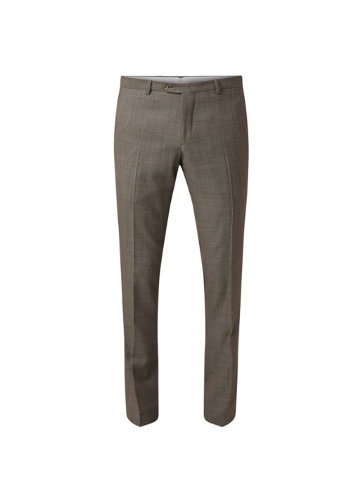 Van Gils Buck Split slim fit pantalon micro dessin - voorkant groen
