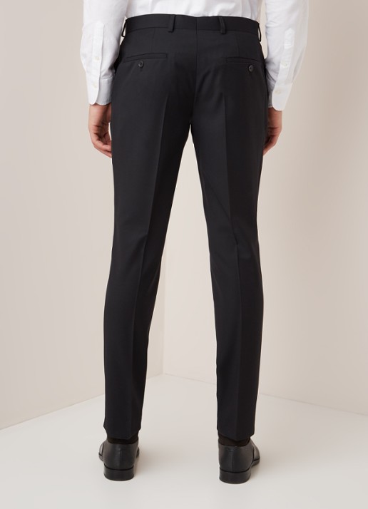 Van Gils Bull slim fit pantalon in wolblend - achterkant zwart