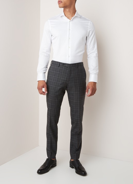 Van Gils Edar slim fit overhemd met wide spread-kraag - voorkant 4 wit
