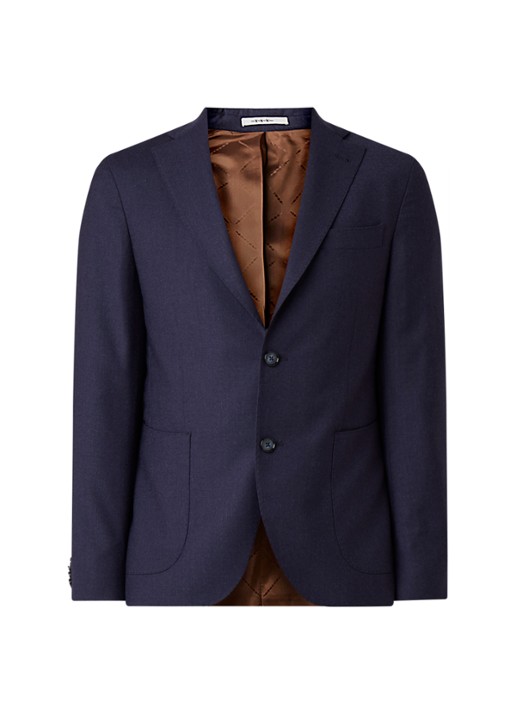 Van Gils Elliott tailored fit colbert in wolblend - voorkant 2 donkerblauw