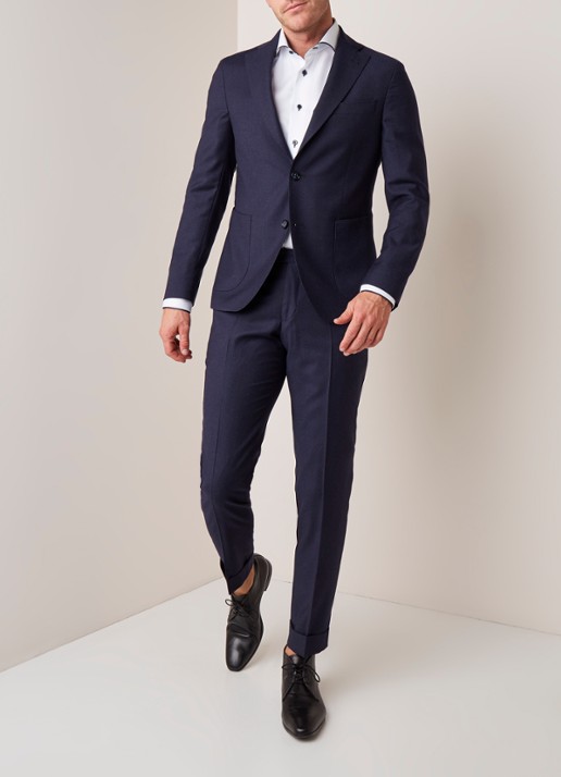 Van Gils Elliott tailored fit colbert in wolblend - voorkant 3 donkerblauw
