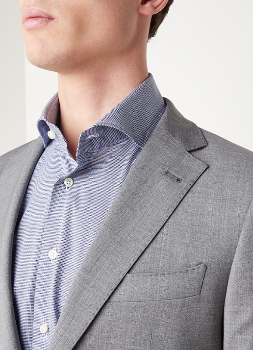 Van Gils Ellis regular fit pak van wol - detail 5 grijs